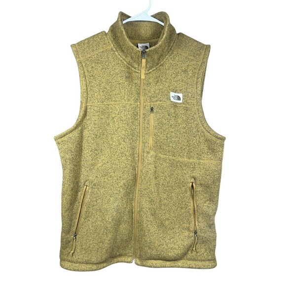 The‎ North Face Gordon Lyons Vest Men’s L British Khaki Full Zip Fleece Hiking - Picture 1 of 12